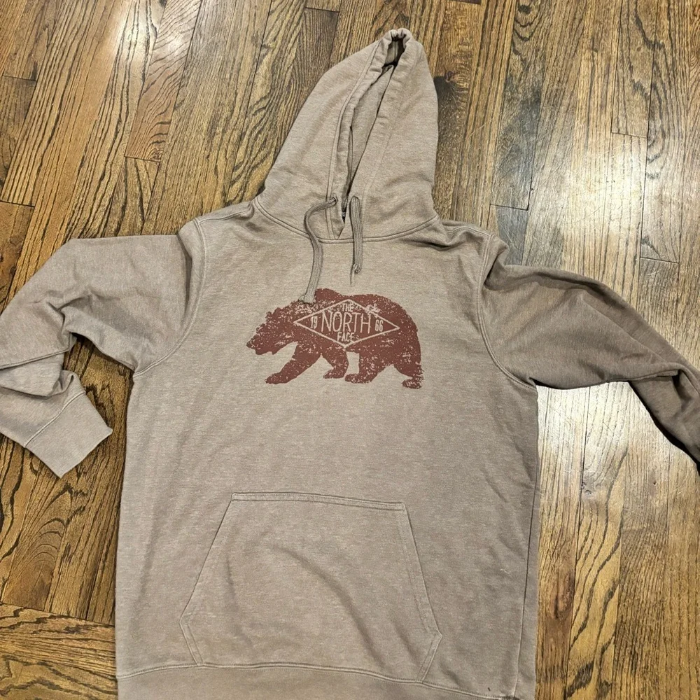 The North Face Tan Hoodie with Bear Design